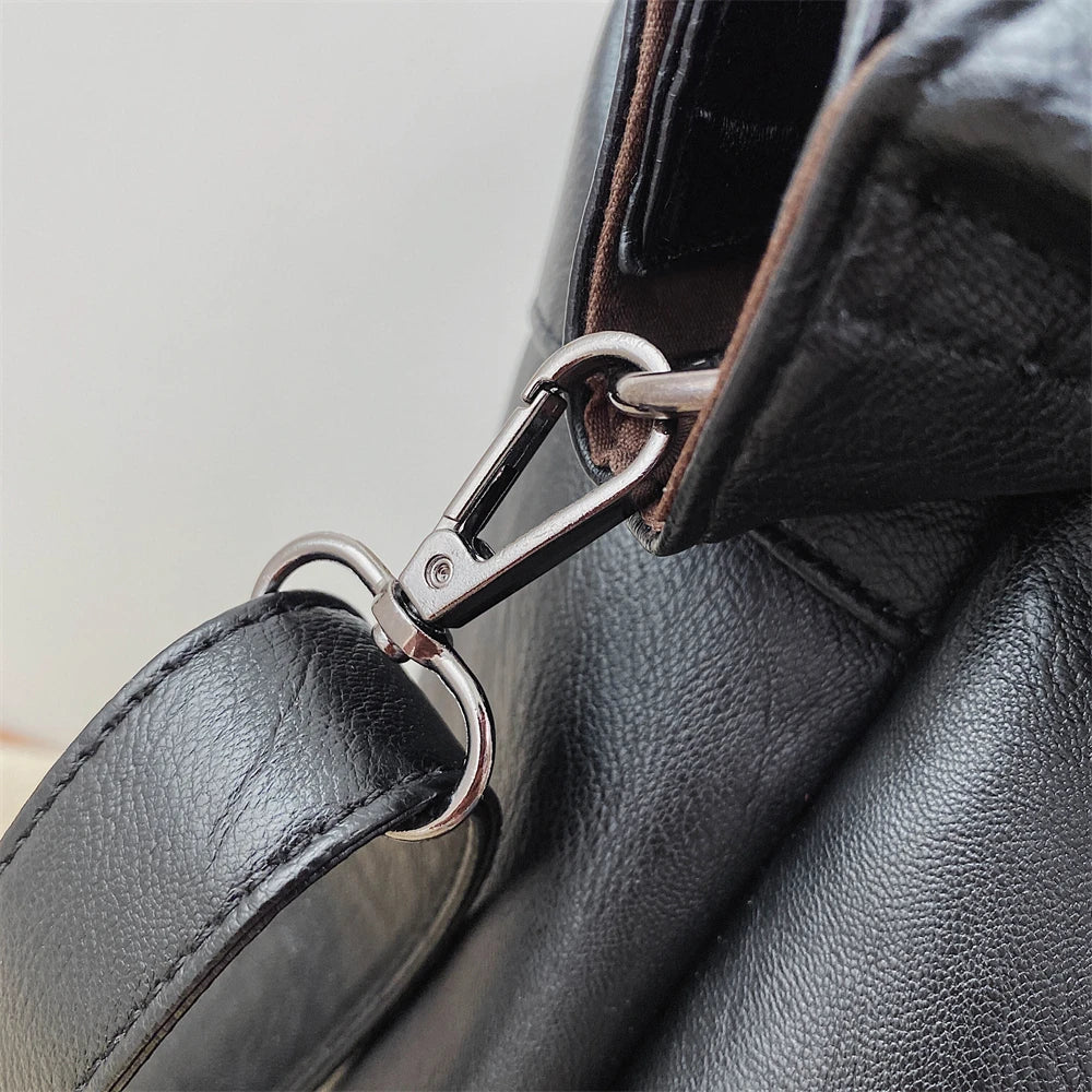 Moods Oversized Black Shoulder Bags For Women Luxury Soft Leather Large Capacity Shopper Totes Dual-strap Big Crossbody Bag 2023