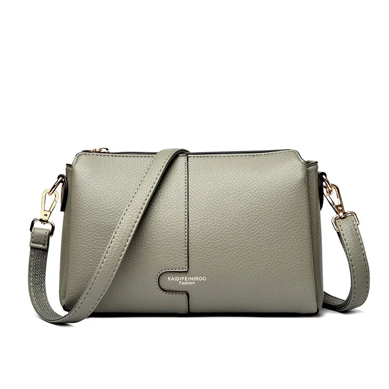 Three-Compartment Tassel Bucket Bag