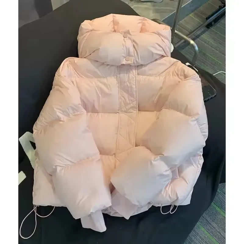New Winter  Puffer Jacket Women Fashion Hooded Down Cotton Overcoat Female Loose Casual Warm Parkas Outerwear