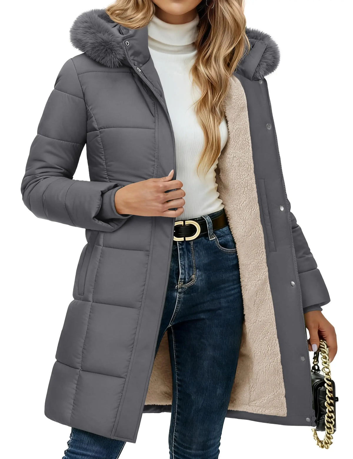 Sherpa Lined Quilted Puffer Parka