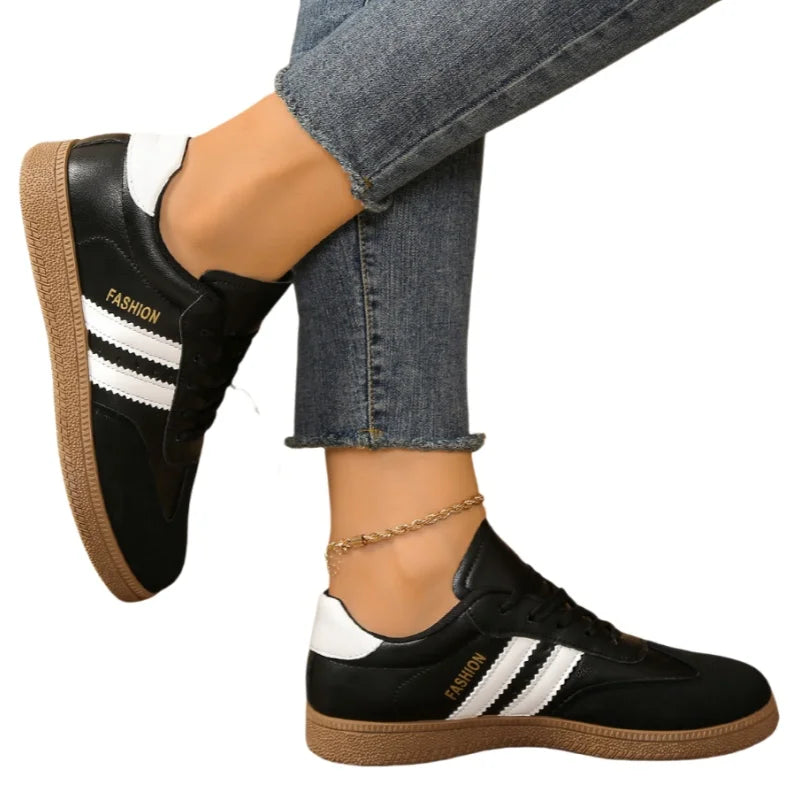 *Spring Autumn Hot Selling Elegant Casual Sports Shoes for Women's Fashion New Round Toe Comfortable Thick Soled Flat Work Shoes