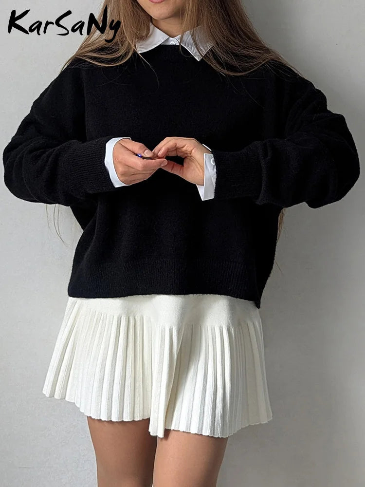 Oversized Knitted Pullover Sweater