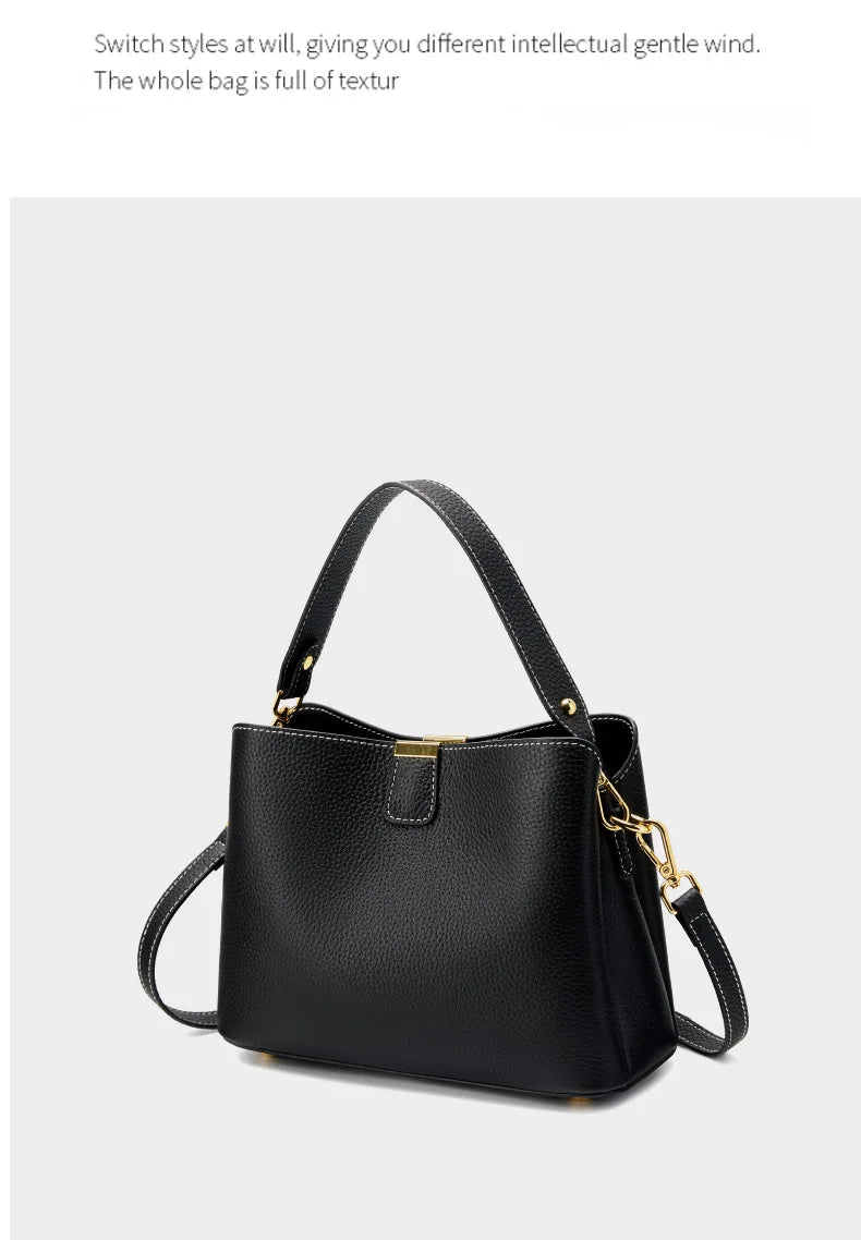 YANATARI Genuine Leather Woman Bag Shoulder Bag Handbags Crossbody Bag Luxury Designer Minimalism Bag Cattle Leather Grey