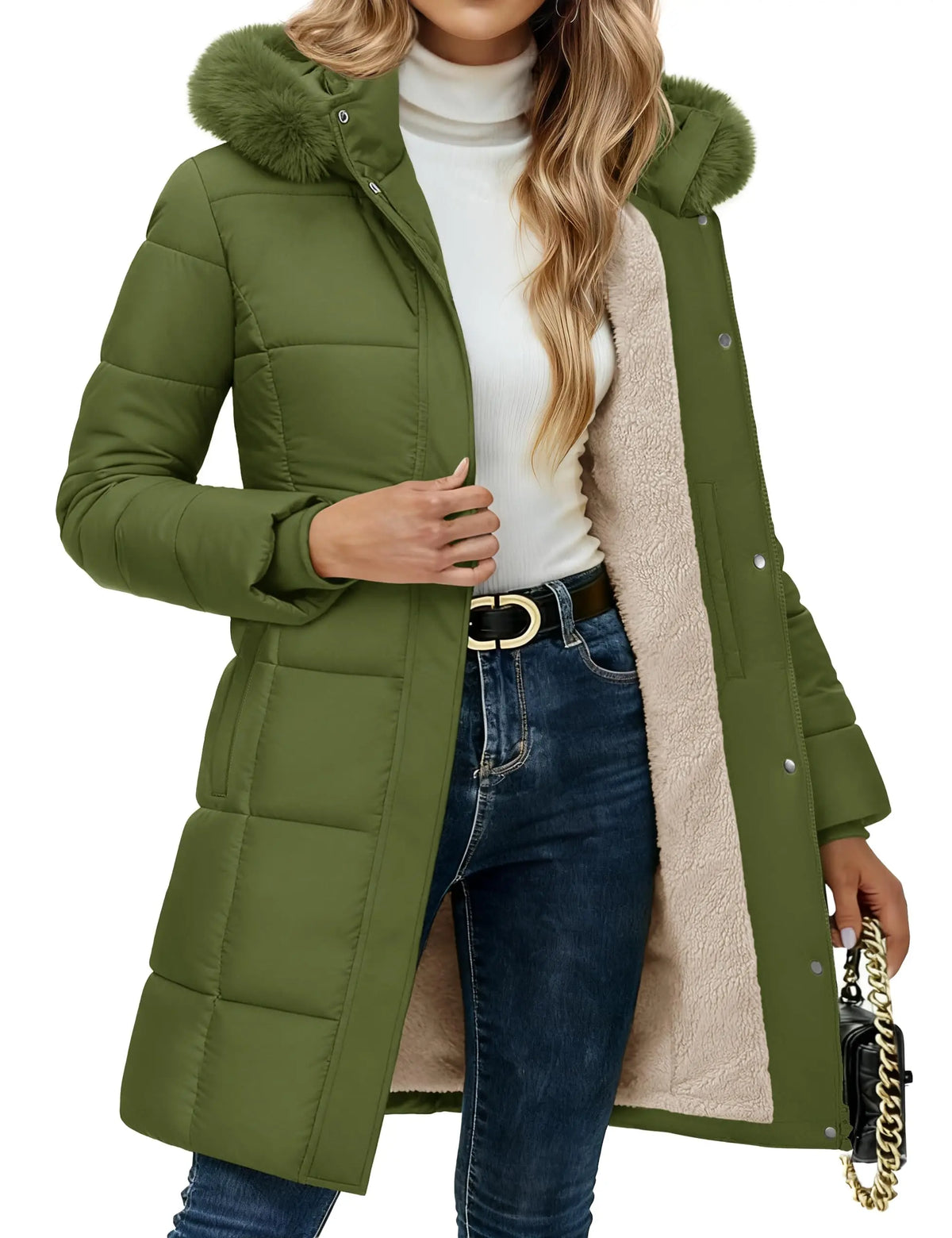 Sherpa Lined Quilted Puffer Parka