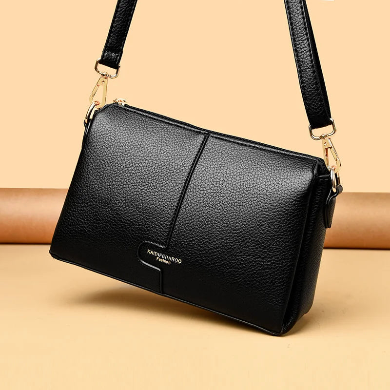 Three-Compartment Tassel Bucket Bag
