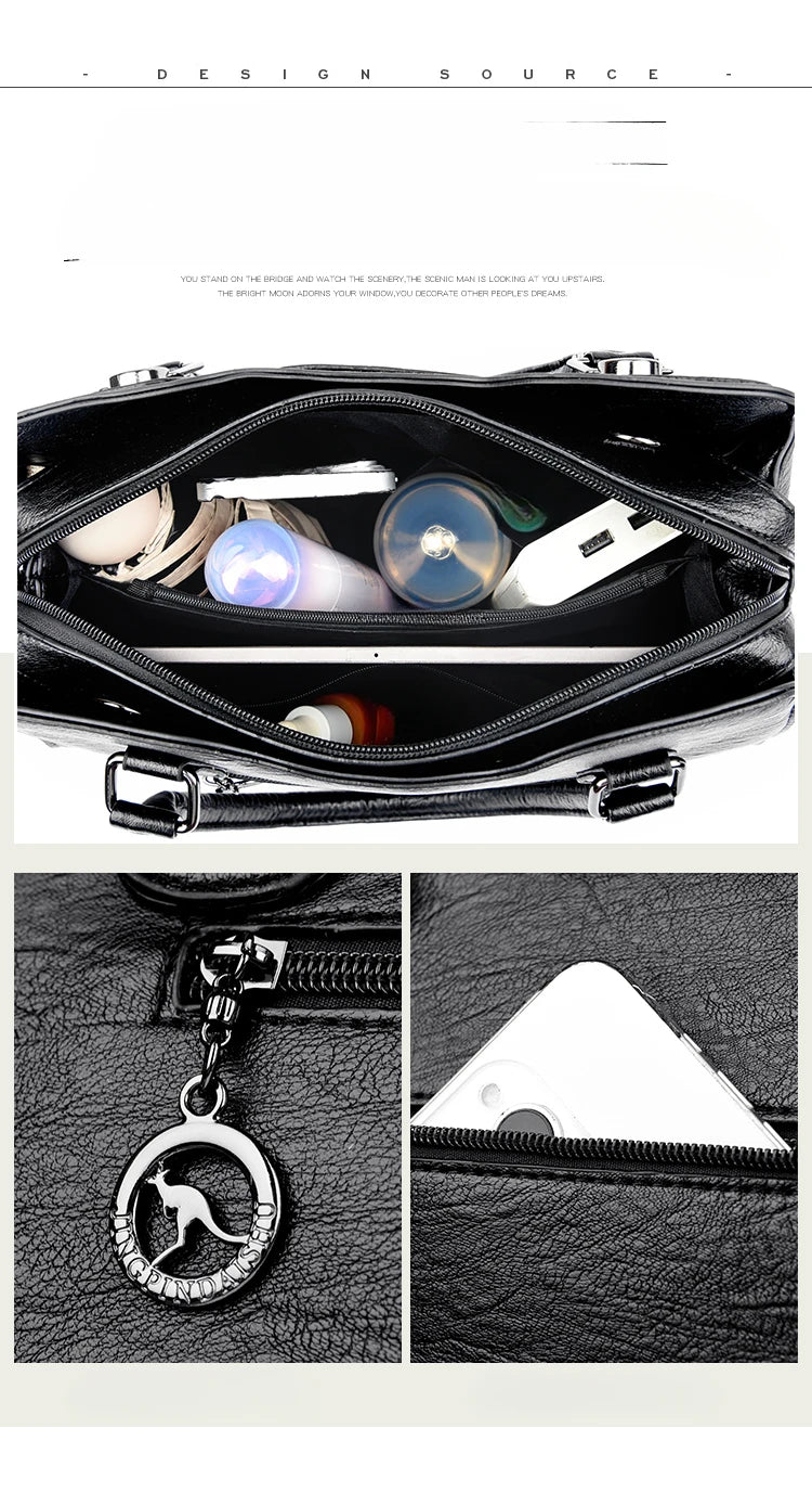 Women Bags Luxury Handbags Fashion Totes Ladies Shoulder Bags High Quality PU Leather Casual Totes Top Handle Shoulder Messenger