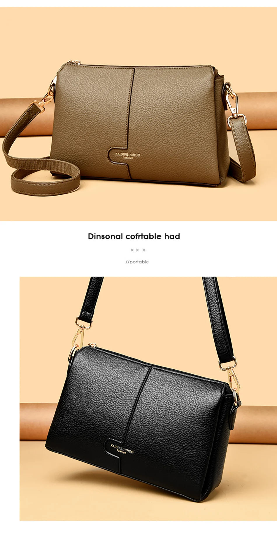 Three-Compartment Tassel Bucket Bag