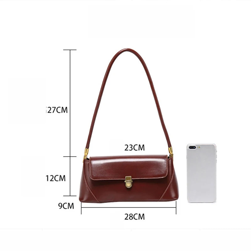 Fashion PU Leather Underarm Shoulder Bags For Women Trend Designer French Style Female Tote Ladies Flap Handbags