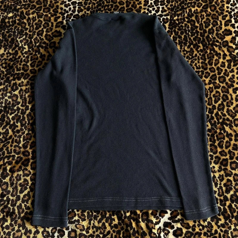 Y2K Skull Graphic Long Sleeve Top