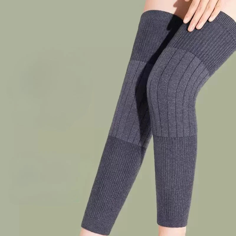 1 Pair Thick Warm Wool Kneepad Leg Guard Cashmere Knee Protector Windproof Coldproof Leg Warmers Women Men KneeCap Leg Sleeves