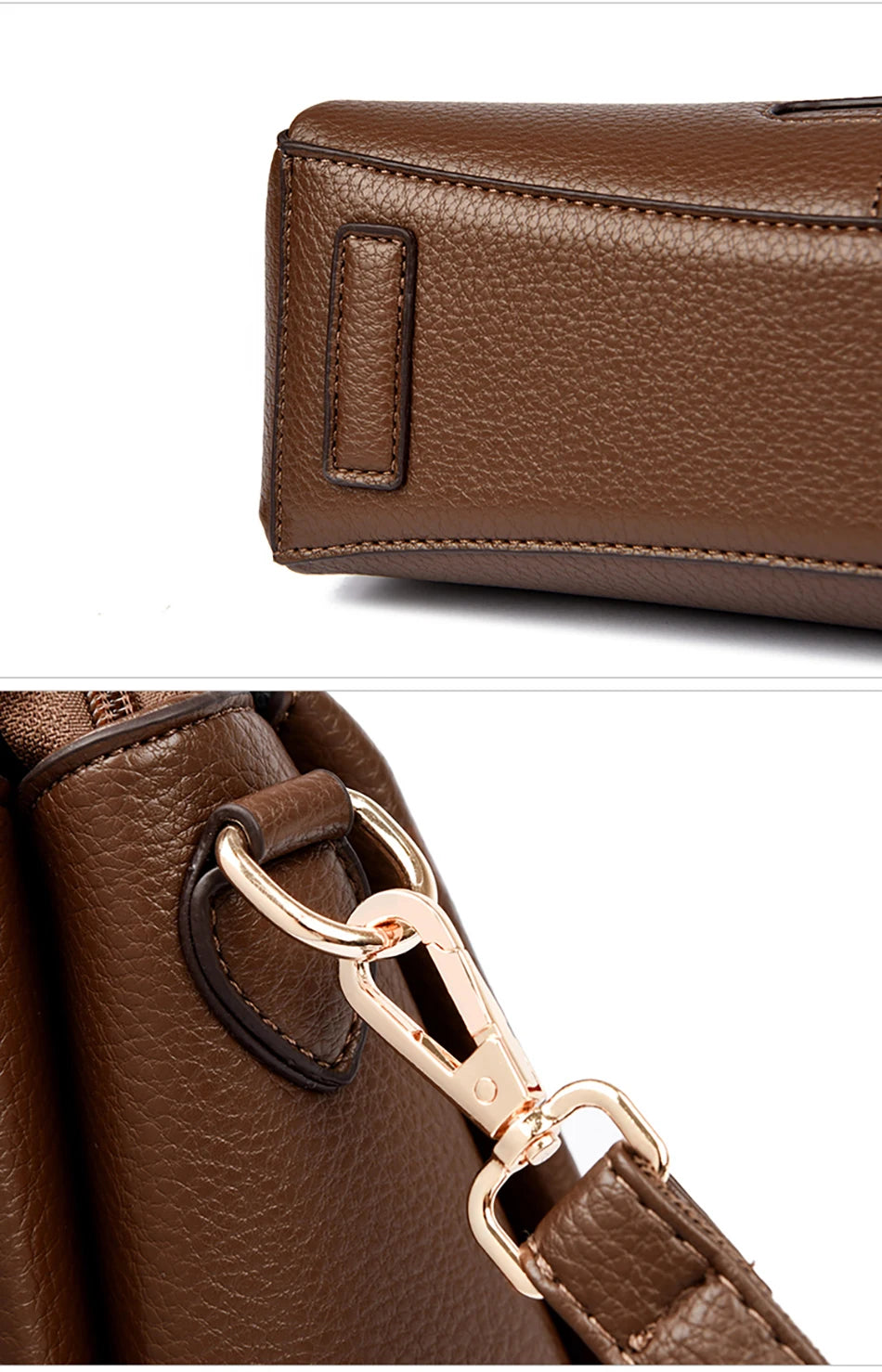 Three-Compartment Tassel Bucket Bag