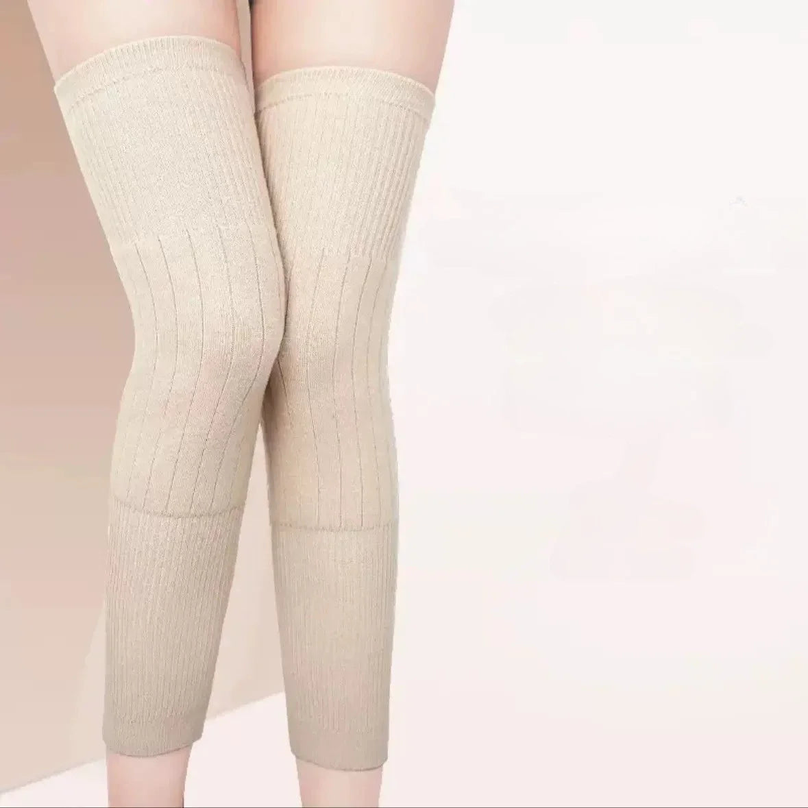 1 Pair Thick Warm Wool Kneepad Leg Guard Cashmere Knee Protector Windproof Coldproof Leg Warmers Women Men KneeCap Leg Sleeves