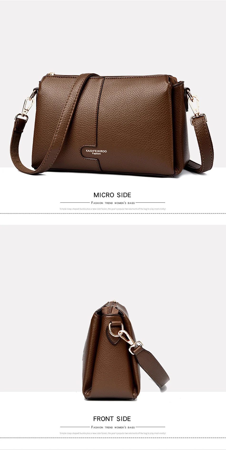Three-Compartment Tassel Bucket Bag