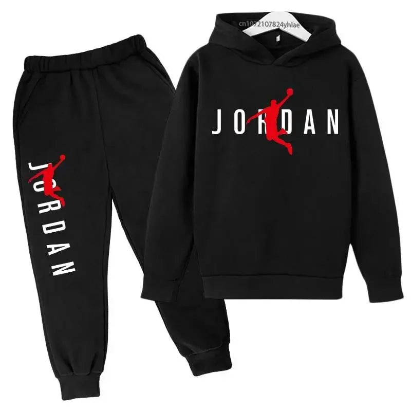 Children Spring  Autumn Hoodie Pants  Kid Casual Pullover basketball Two Piece Suit  Coat Boys And Girls Outdoor Sports Set