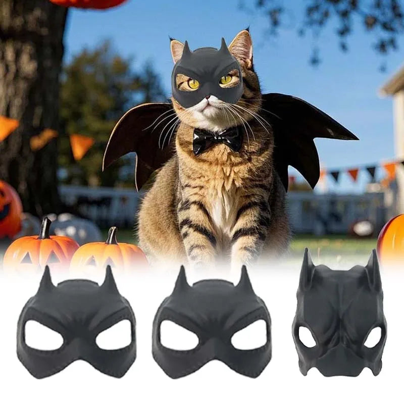 Funny Bat Cat Mask Pet Cosplay Costume for Halloween Masquerade Party Christmas New Year Easter Gift Cute Hero StyleAccessories