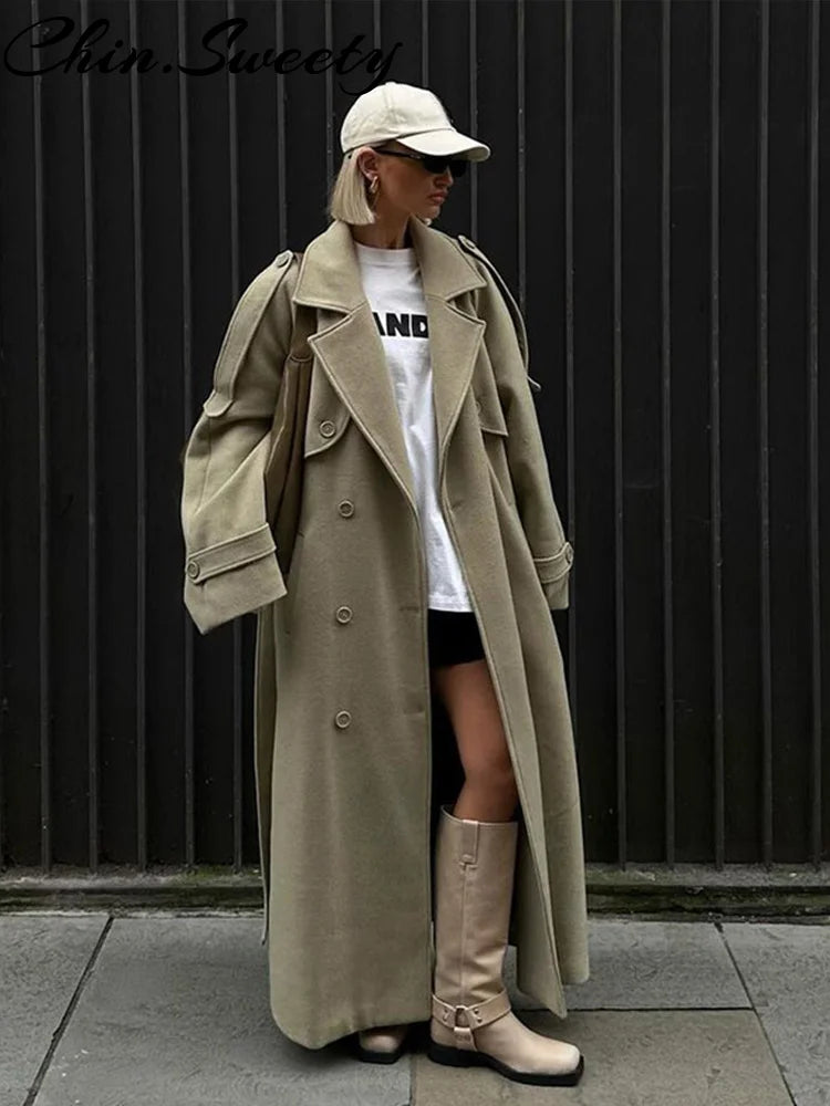 Double-Breasted Long Coat