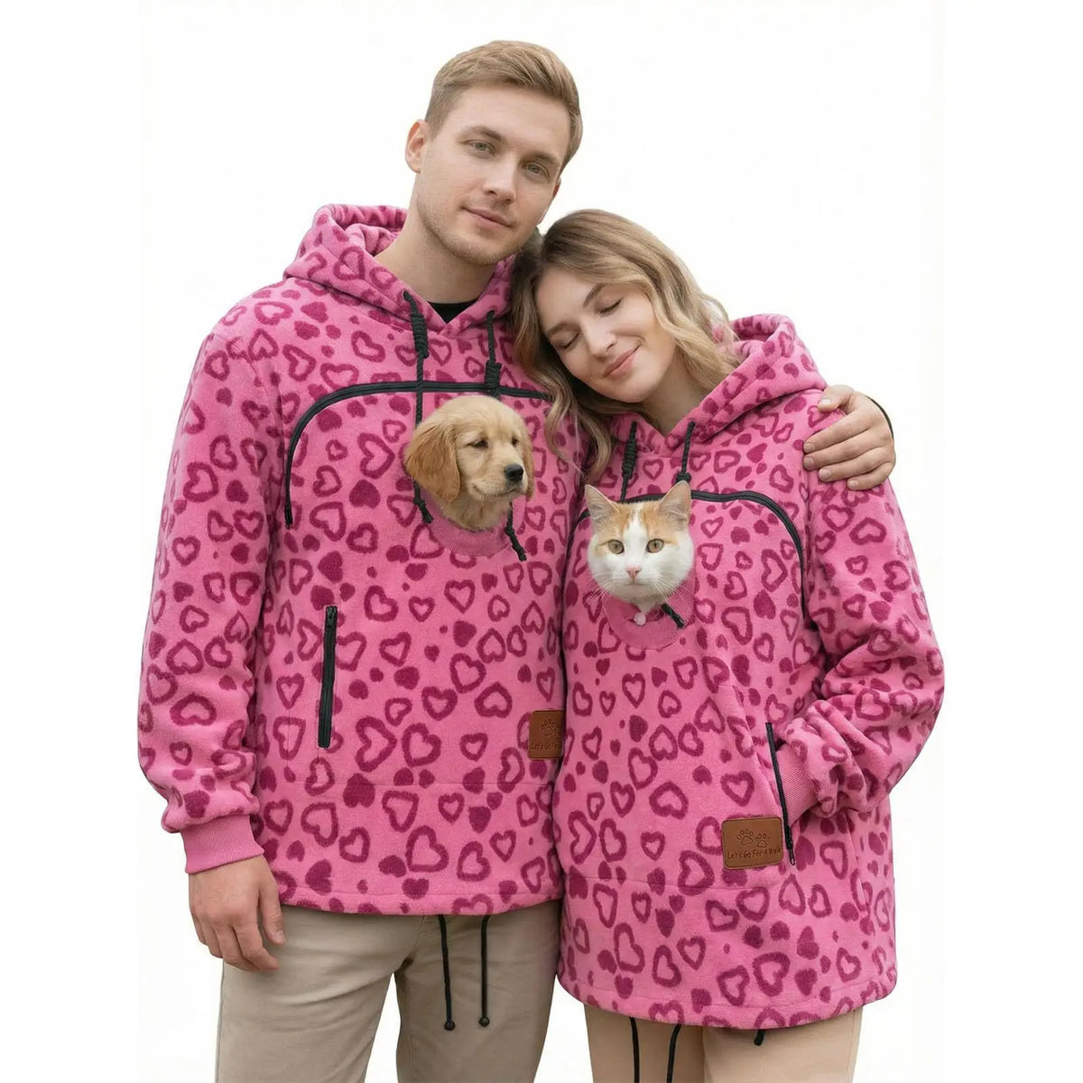 Fleece Hooded Kangaroo-Pocket Sweatshirt