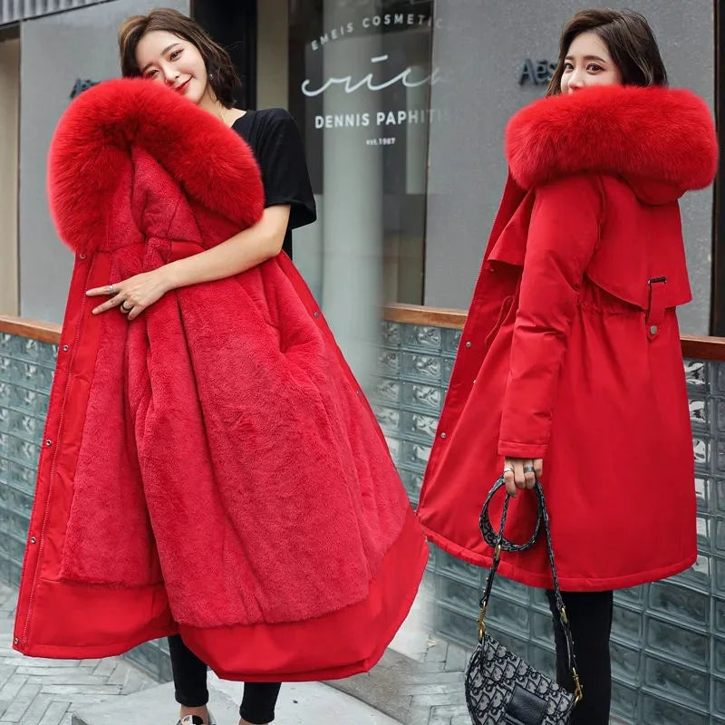 Long Hooded Padded Winter Parka