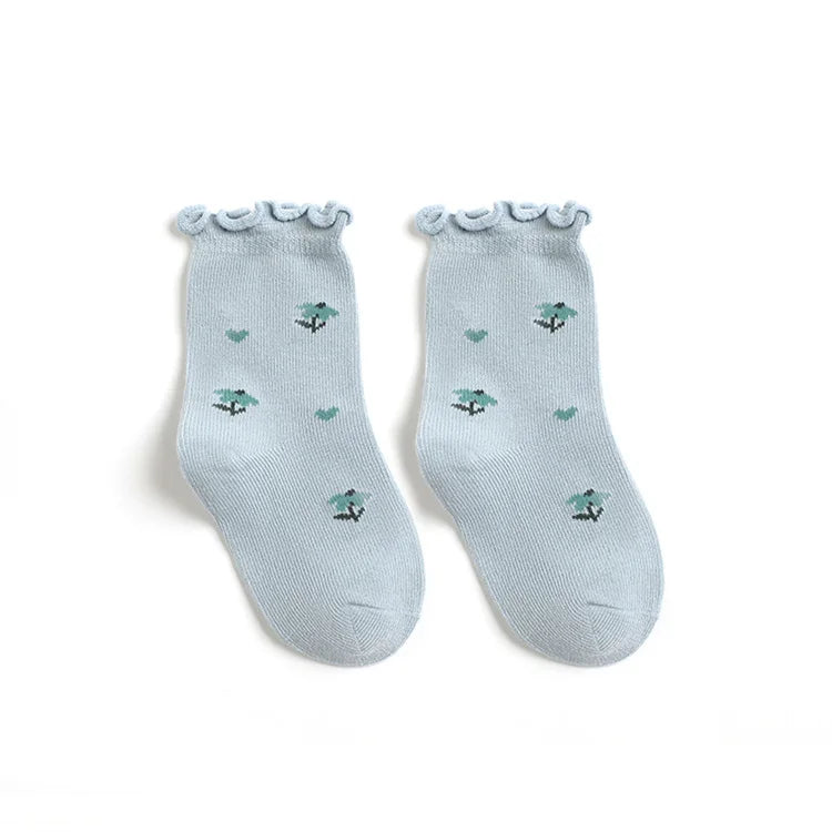Lawadka 0-5T 5Pairs/set Kids Girl Socks Cotton Print Baby Socks for Girls Fashion Soft Toddler Children's Sock Spring Autumn New