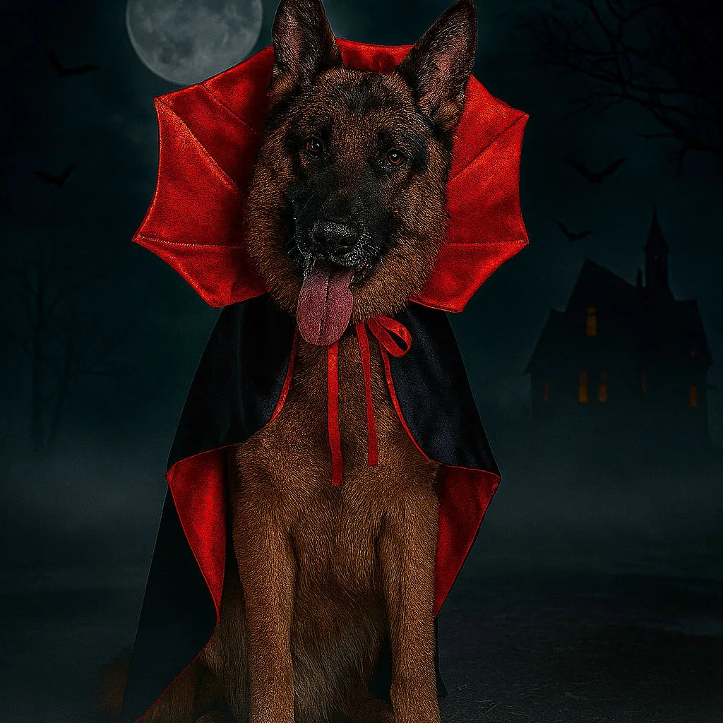 Halloween Pet Cape Costume with Bat Wings Adjustable Vampire Cloak for Puppy Kitten Dog Cat Cosplay Party Holiday Decorations