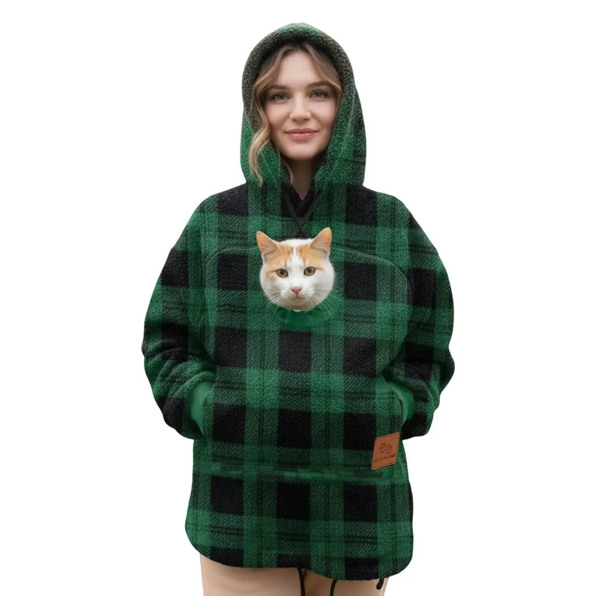 Fleece Hooded Kangaroo-Pocket Sweatshirt