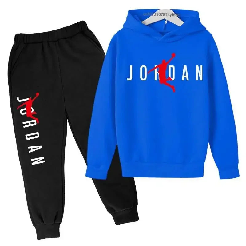 Children Spring  Autumn Hoodie Pants  Kid Casual Pullover basketball Two Piece Suit  Coat Boys And Girls Outdoor Sports Set