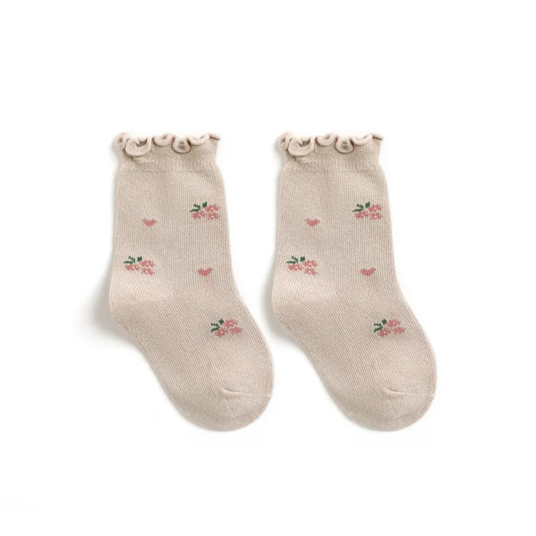 Lawadka 0-5T 5Pairs/set Kids Girl Socks Cotton Print Baby Socks for Girls Fashion Soft Toddler Children's Sock Spring Autumn New