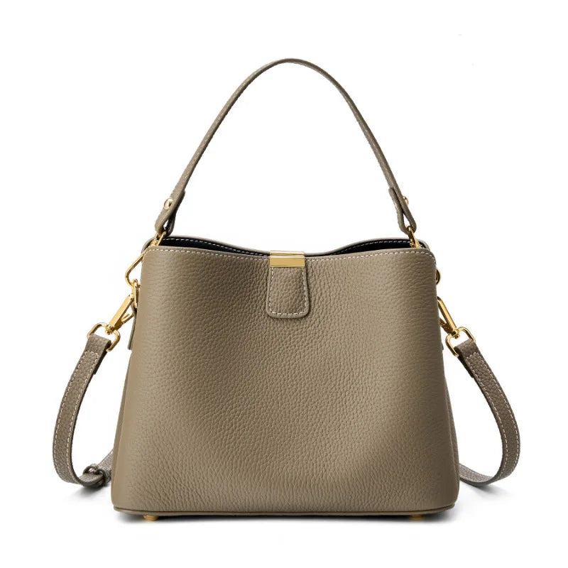 YANATARI Genuine Leather Woman Bag Shoulder Bag Handbags Crossbody Bag Luxury Designer Minimalism Bag Cattle Leather Grey