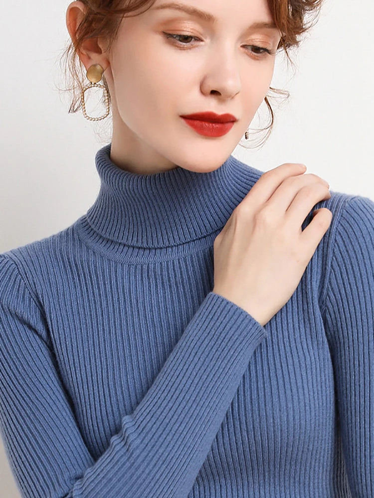 Heliar Women Fall Turtleneck Sweater Knitted Soft Pullovers Cashmere Jumpers Basic Soft Sweaters For Women 2026 Autumn Winter