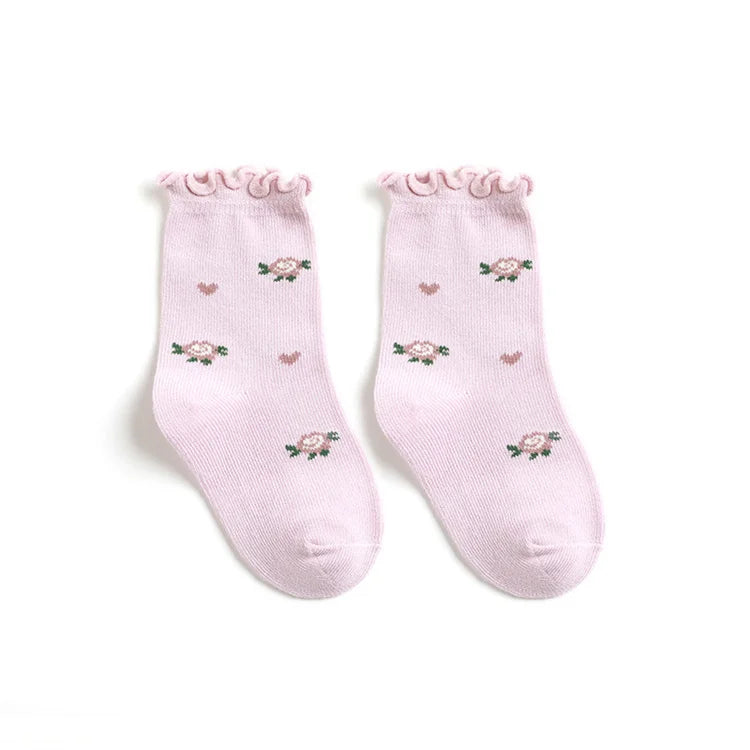 Lawadka 0-5T 5Pairs/set Kids Girl Socks Cotton Print Baby Socks for Girls Fashion Soft Toddler Children's Sock Spring Autumn New