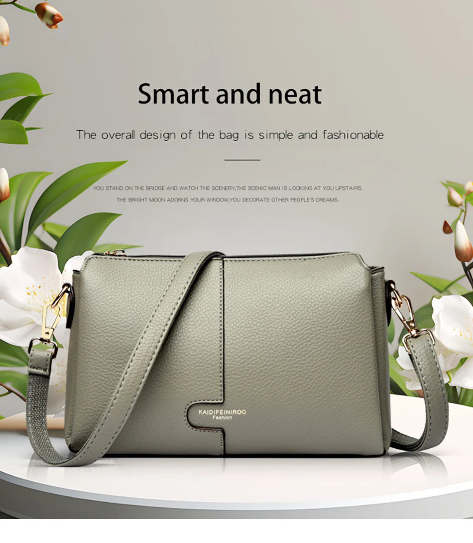 Three-Compartment Tassel Bucket Bag