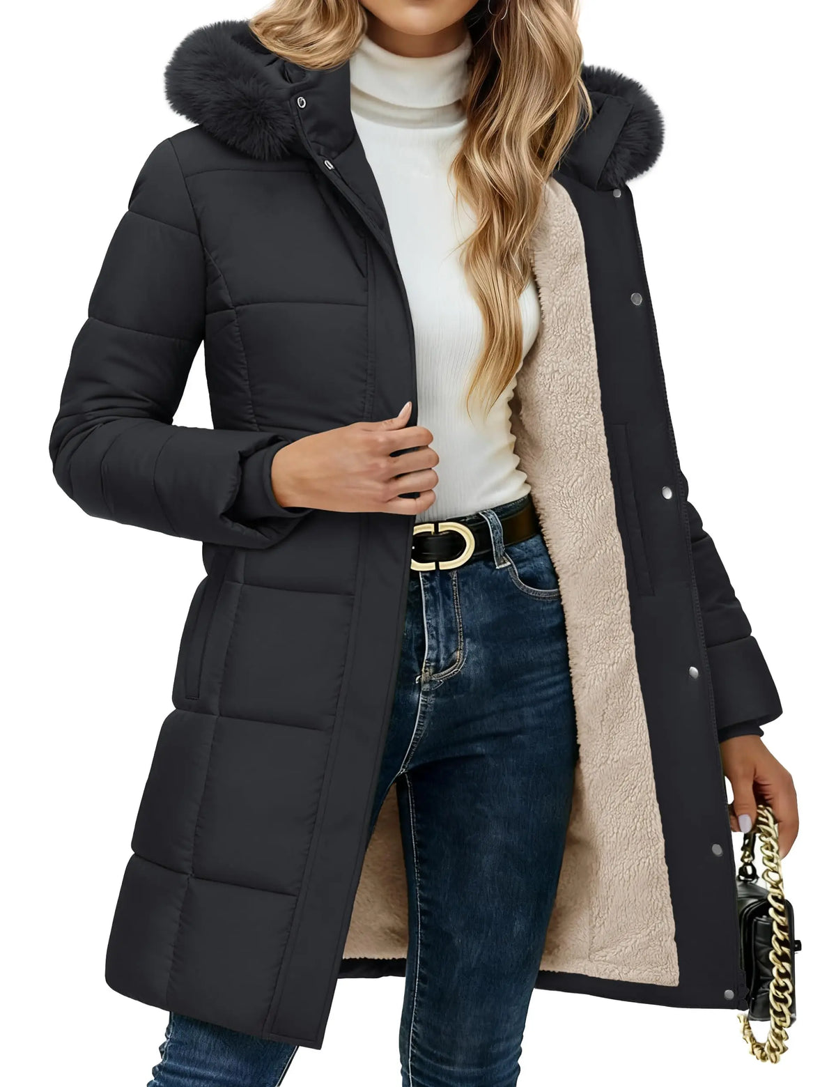 Sherpa Lined Quilted Puffer Parka