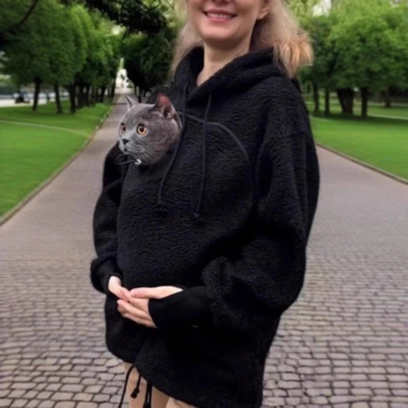 Fleece Hooded Kangaroo-Pocket Sweatshirt