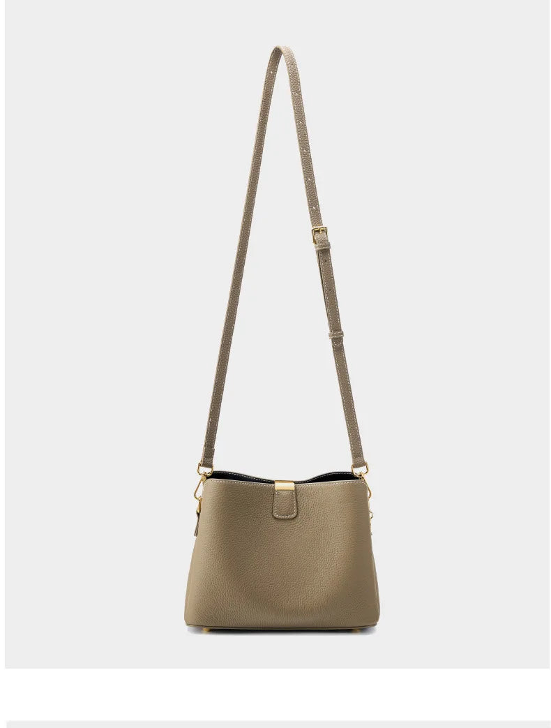 YANATARI Genuine Leather Woman Bag Shoulder Bag Handbags Crossbody Bag Luxury Designer Minimalism Bag Cattle Leather Grey