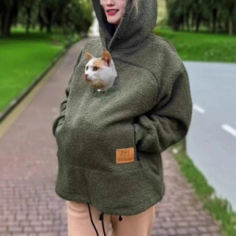 Fleece Hooded Kangaroo-Pocket Sweatshirt
