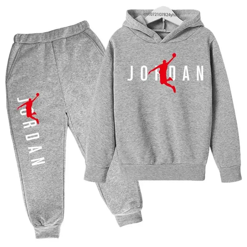 Children Spring  Autumn Hoodie Pants  Kid Casual Pullover basketball Two Piece Suit  Coat Boys And Girls Outdoor Sports Set