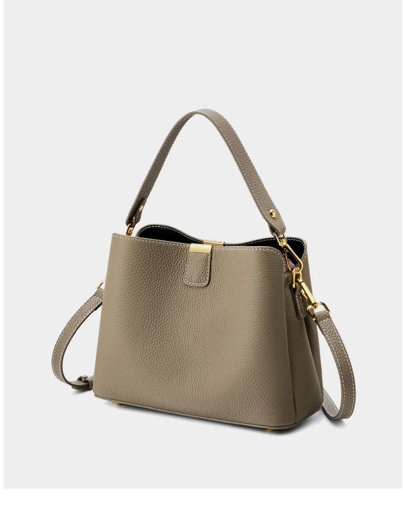 YANATARI Genuine Leather Woman Bag Shoulder Bag Handbags Crossbody Bag Luxury Designer Minimalism Bag Cattle Leather Grey