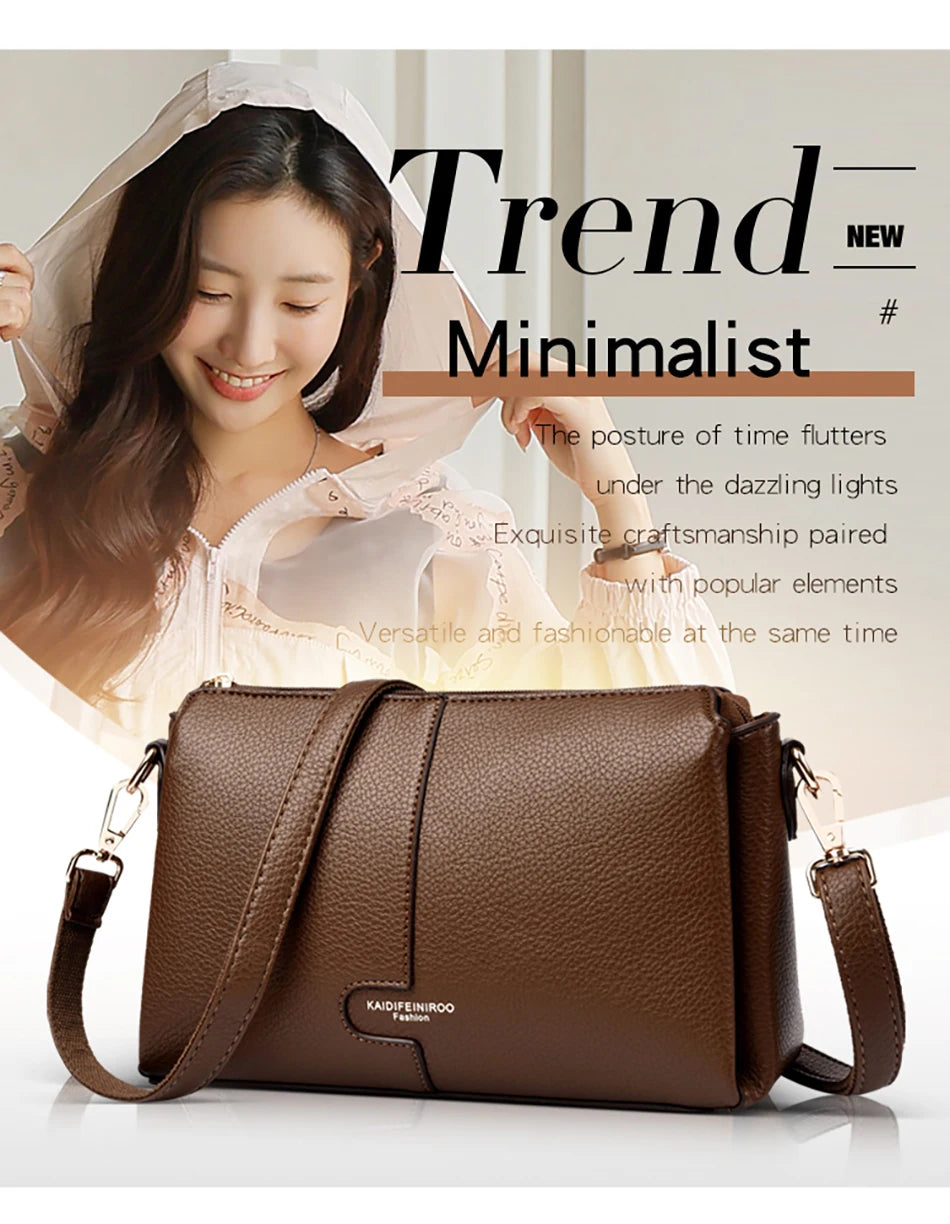 Three-Compartment Tassel Bucket Bag