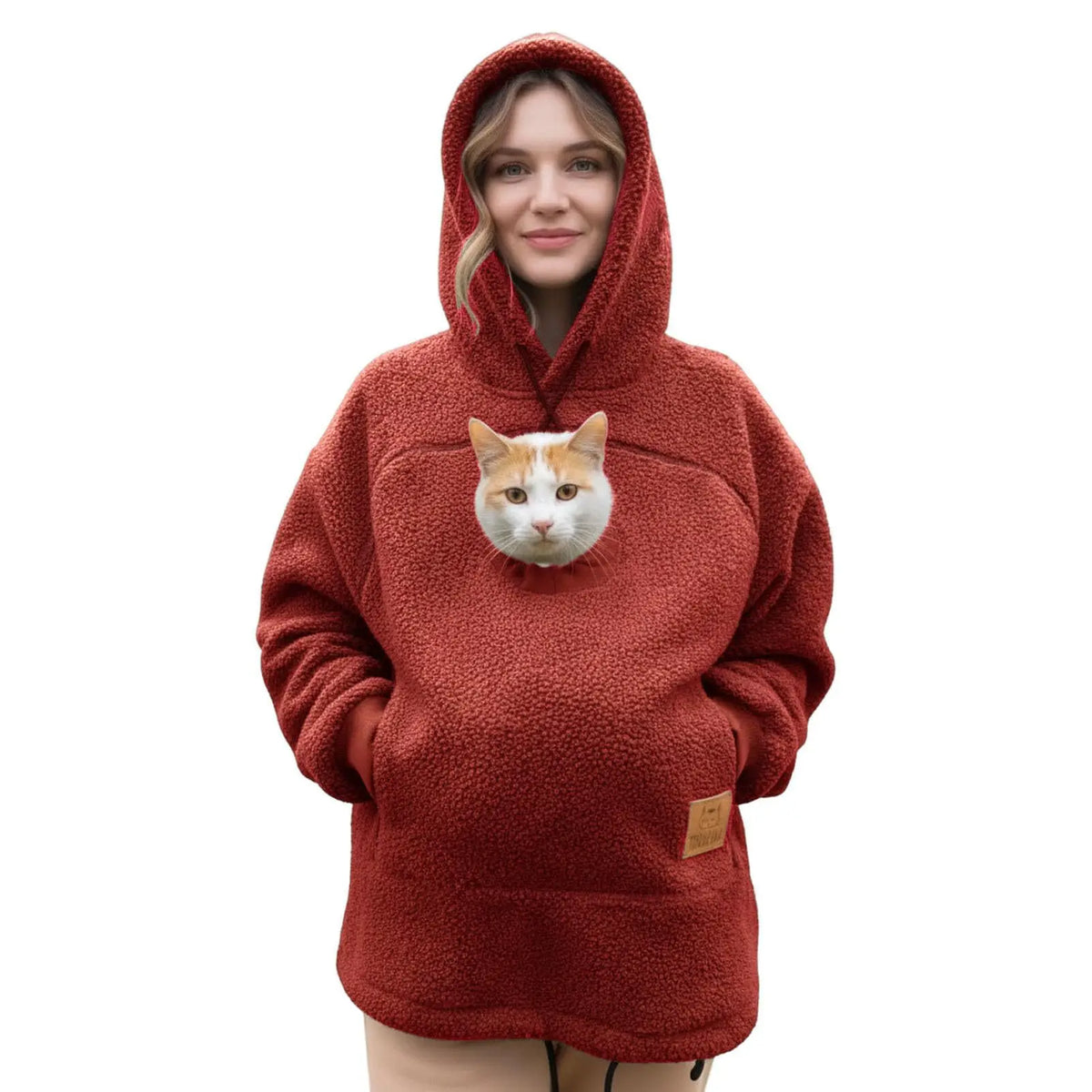 Fleece Hooded Kangaroo-Pocket Sweatshirt