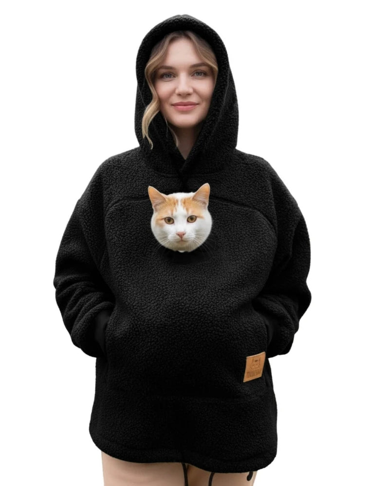 Fleece Hooded Kangaroo-Pocket Sweatshirt