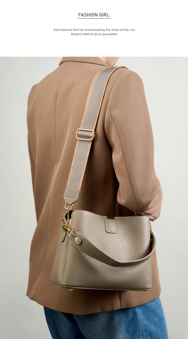 YANATARI Genuine Leather Woman Bag Shoulder Bag Handbags Crossbody Bag Luxury Designer Minimalism Bag Cattle Leather Grey