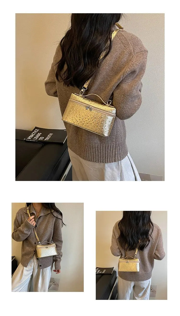 Ladies' Handbag 2026 New Fashionable And Minimalist Style Rivet Small Square Bag Single Shoulder Crossbody Bags