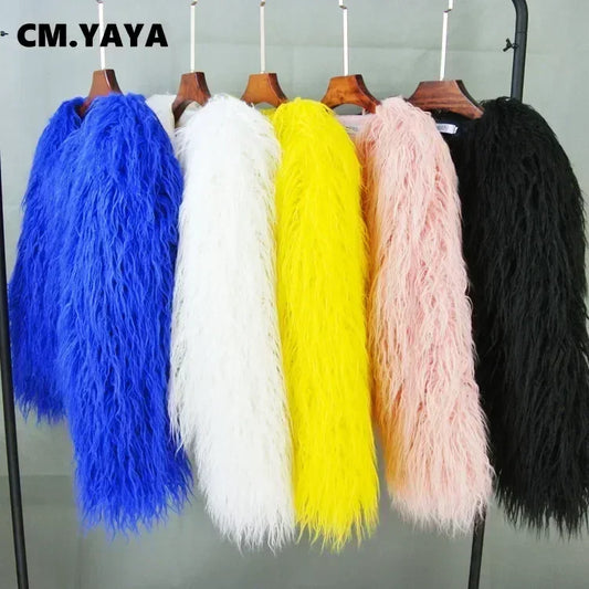 Button-Front Faux-Fur Jacket