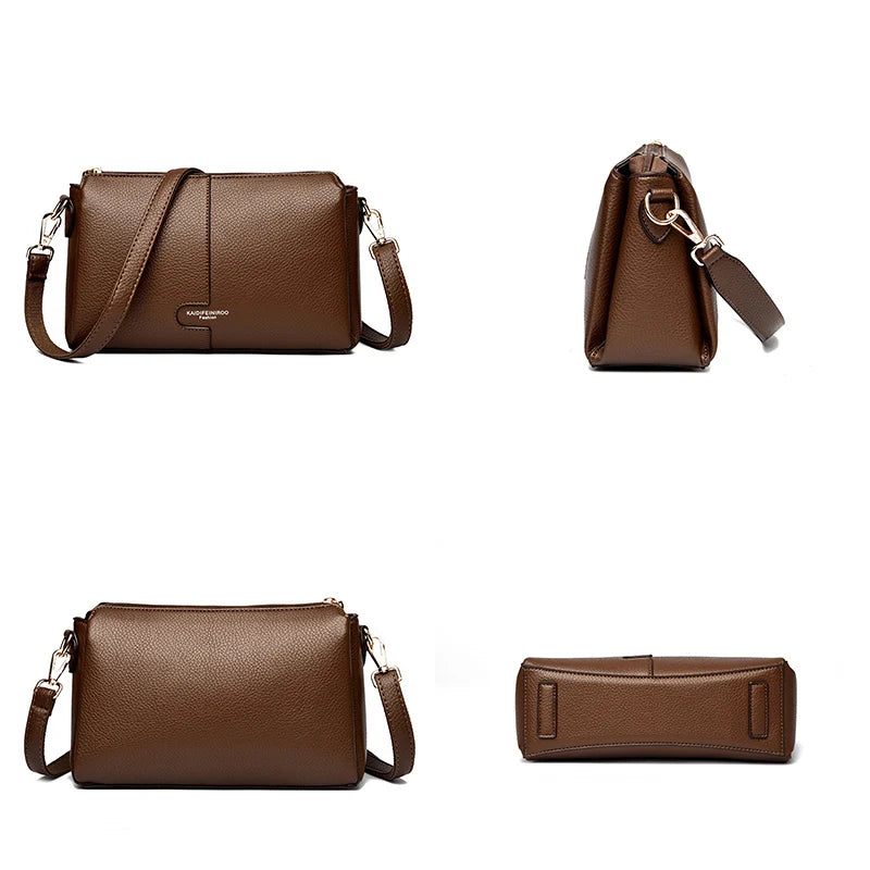 Three-Compartment Tassel Bucket Bag
