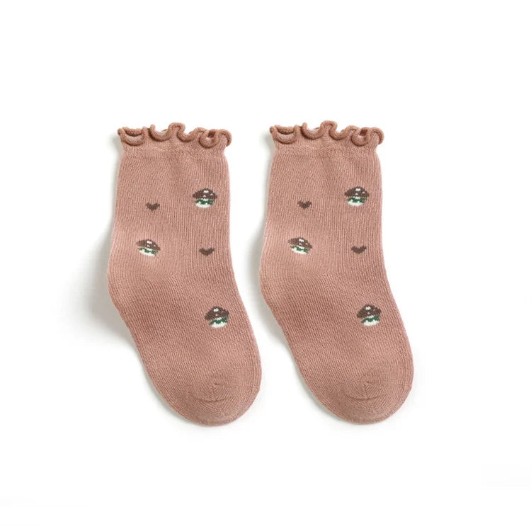 Lawadka 0-5T 5Pairs/set Kids Girl Socks Cotton Print Baby Socks for Girls Fashion Soft Toddler Children's Sock Spring Autumn New