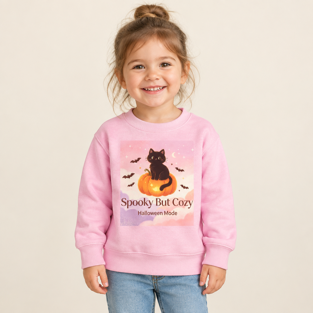 Toddler girl wearing the second pastel unicorn sweatshirt